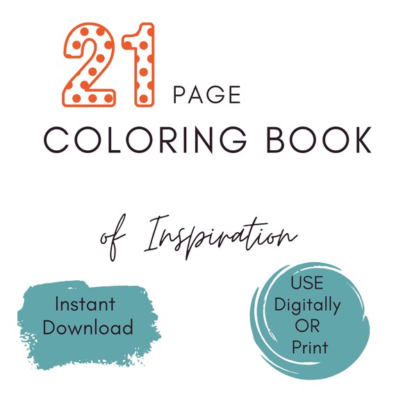 Inspiring Coloring Book/Digital/Instant Download