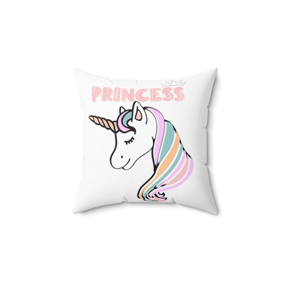 Square Princess Pillow | Pink Princess Pillow | Birthday Party gift | Princess Gift | Unicorn Pillow | Unicorn Birthday | Unicorn Princess