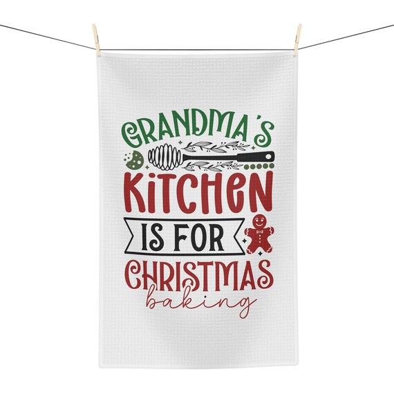Christmas tea towel, Grandma Kitchen Towel, RV tea towel, Soft Tea Towel, Tea Kitchen Towel Christmas, Decorated Towel,  Kitchen Holiday