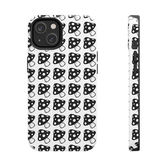 Mushroom Phone Case for iPhone 14, iPhone 13, Clear Designer Retro iPhone Case, Unique Aesthetic Phone Cover, Tough Phone Case
