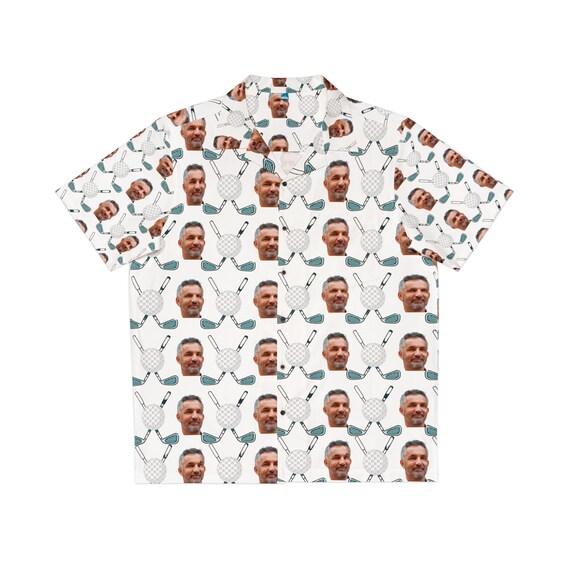 Custom Face Hawaiian Golf Shirt, Custom Hawaiian Shirt, Personalized for Golf Enthusiasts, Custom Face Shirt, Custom Hawaiian shirt w/ face