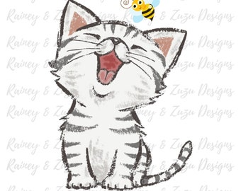 Cute Cat SVG | Curious Kitten Clipart | Cat Svg | Cat Clipart | Cute Kitten svg | Cute Cat Svg Cut Files Cricut | Cat png | Save the bees