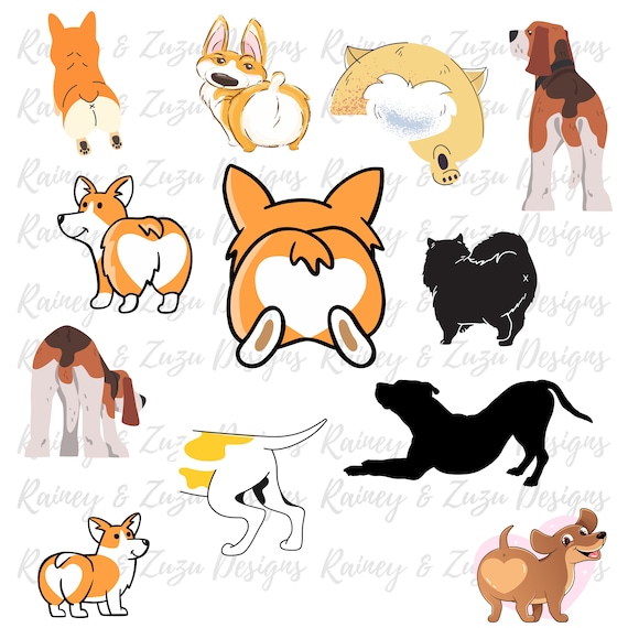 Dog Butt digital sticker download | printable | Digital download | dog butt svg | dog svg bundle | Dog Silhouette svg | Dog Valentine