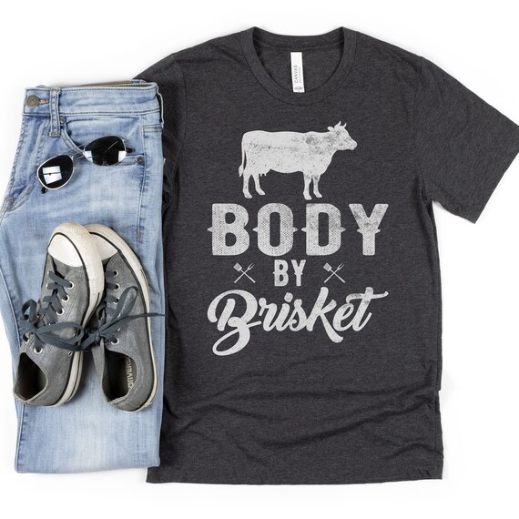 Men's 'Body By Brisket' Shirt - Funny BBQ Grilling Tee for Dad, Grandfather - Unique Father's Day Gift for Husband & BBQ Lovers