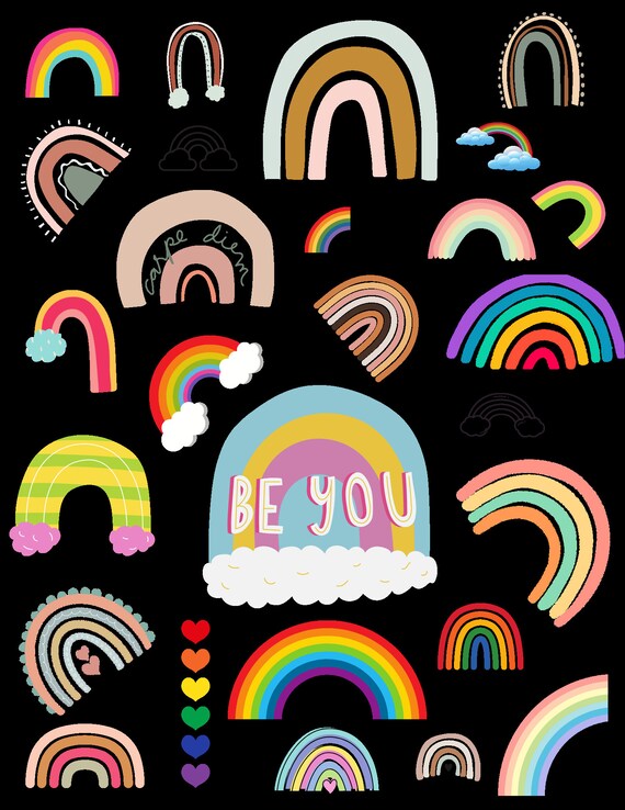 Rainbow digital sticker download | printable | Digital download | rainbow png | Rainbow wall decal | Rainbow decor | rainbow wallpaper