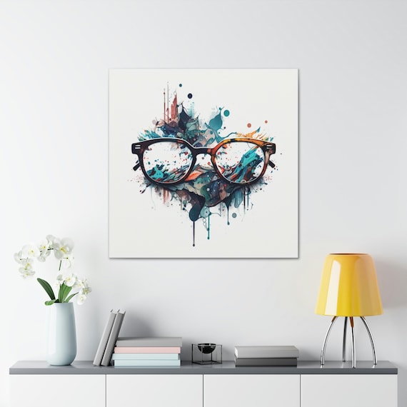 Abstract Optical Wall Art Canvas - Optometrist & Optician Decor - Unique Eyeglass Gift for Optician