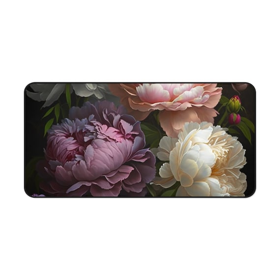 Peony Design Desk Mat - Cute Table Mat for a Chic Workspace