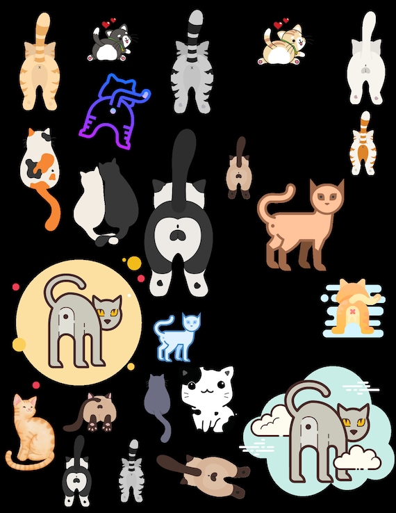 Cat Butt digital sticker download | printable | Digital download | Fun | Personal Use