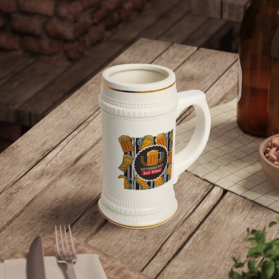 Beer Stein Mug | Stein German | Oktoberfest | German Beer Stein | Wedding Beer Stein | Music Gathering Stein | Ceramic Beer Stein