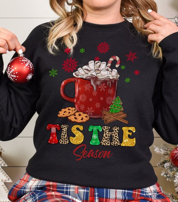 Tis the season Christmas sweatshirt, cute christmas sweatshirt, Christmas crewneck sweatshirt, retro Christmas sweatshirt, Christmas gifts