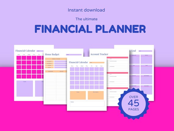 Digital Finance Planner: iPad Undated Budget Template, Money Manager & Financial Organizer for Personal Finance - Portrait Savings Tracker