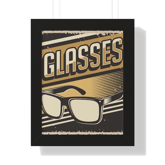 Vintage Eyeglass Framed Vertical Poster | Optician Gift | Optician | Optometrist Gift | Optometrist | Optometry | Optical | Optical Decor