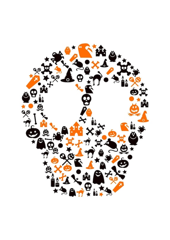 Halloween PNG | Skull PNG | Halloween Skeleton | Halloween Skull Sublimation | Halloween Designs | Pumpkins | Print | Trick or Treat