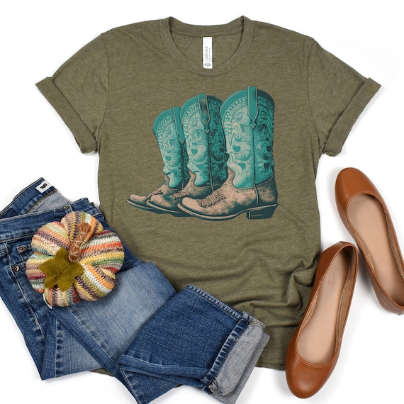 Coastal Cowgirl, Cowgirl Boots Shirt, Country Concert Tee, Western Graphic Tee for Women, Cute Country Shirts, Cowgirl Shirt, Western, Gift
