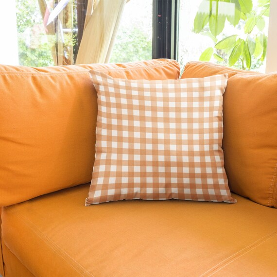 Gingham Plaid Custom Pillow - Square Bedding Decor with Case - Unique Gifted Pillow Design - Handcrafted Pillow Décor for Home and Gifts