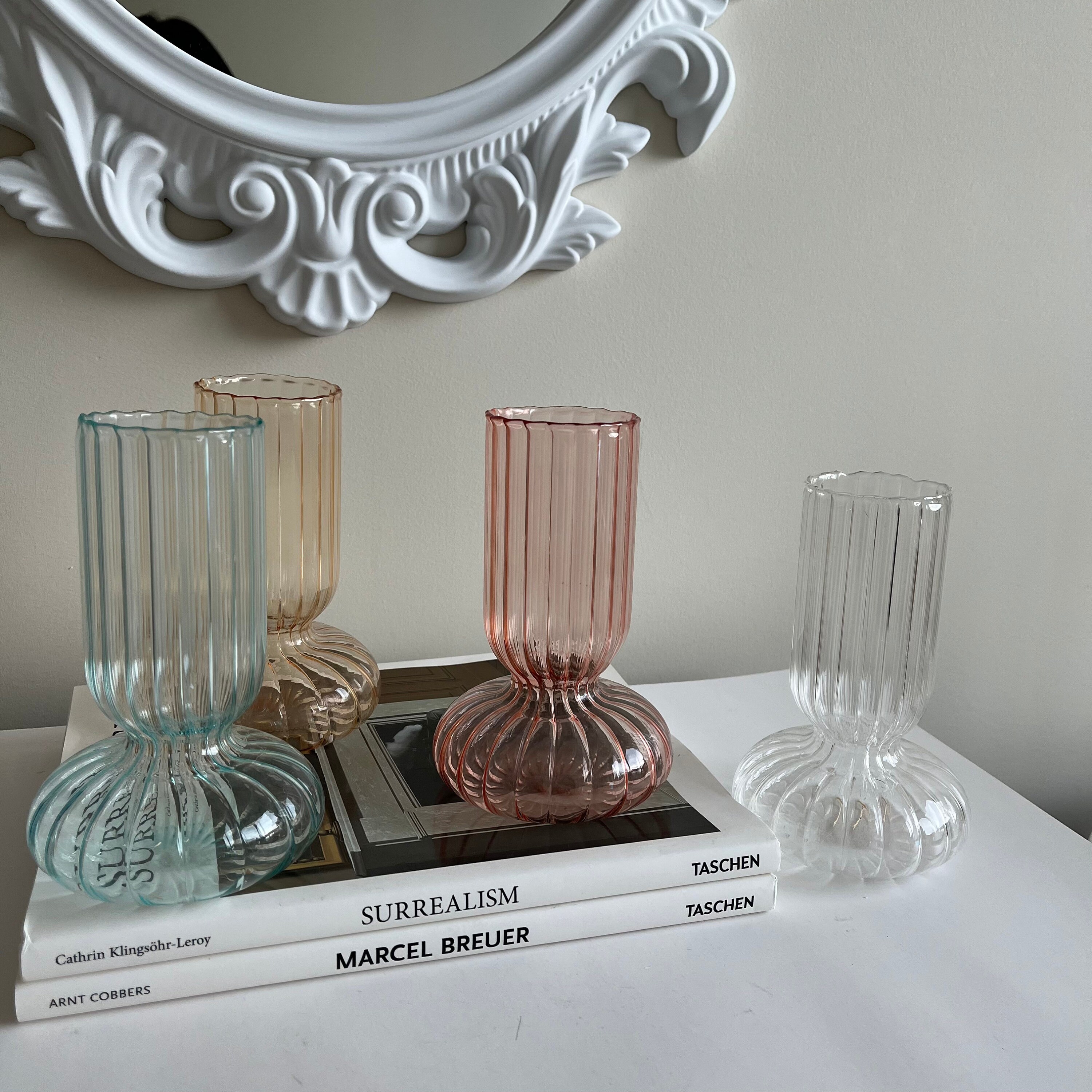 Modern Colourful Glass Vase Cute Abstract Flower Glass Vases Minimalist Table Decor - Etsy