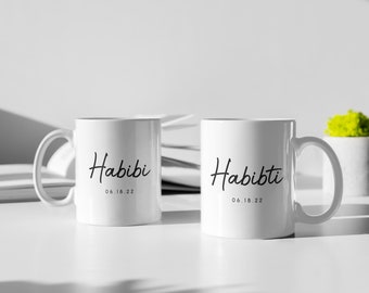 Habibi & Habibti Mug | Couple Mugs | Wedding Mug | Wedding Gift | Anniversary Gift | Valentine's Day Gift | Birthday Gift