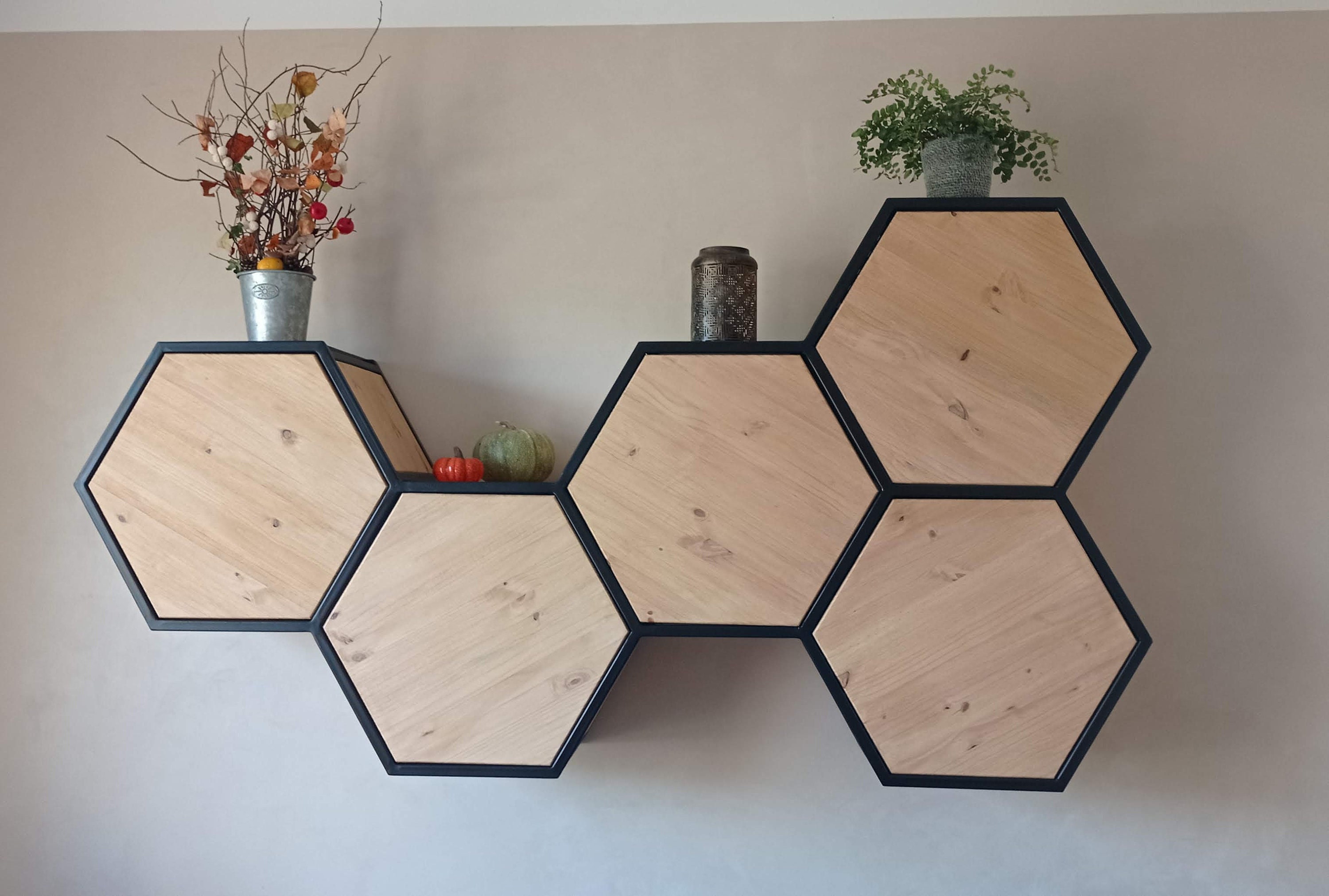 Meuble Mural en Fer et Bois