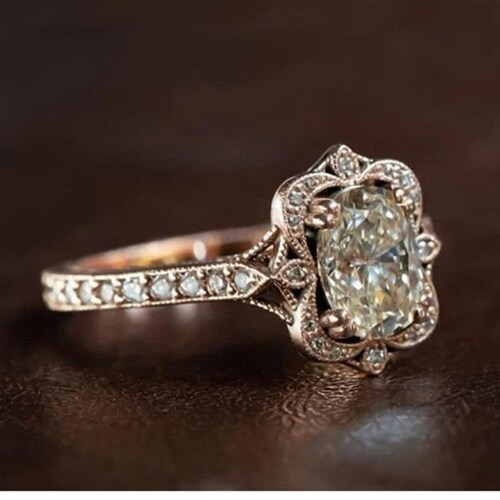 Art Deco Diamond Platinum Engagement Ring - Etsy