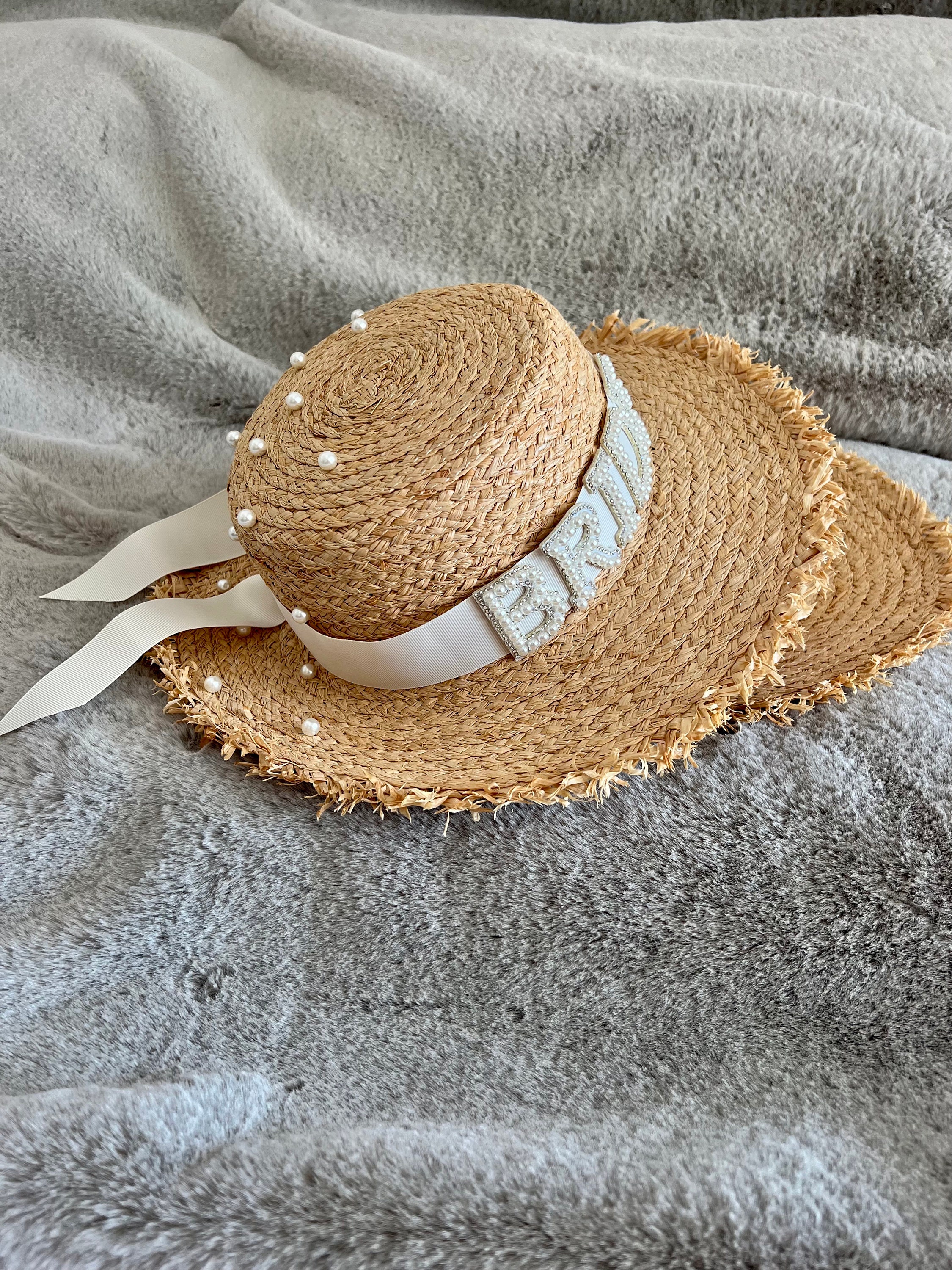 Pearl Bride Beach Hat, Sun Hat, Pearl Straw Hat, Summer Hat 