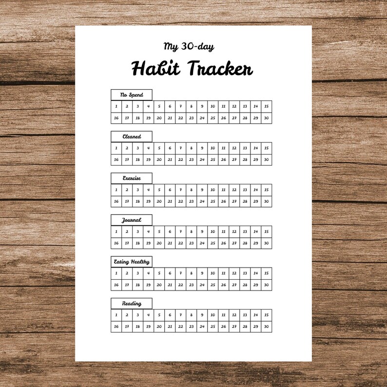 Habit Tracker Printable – A4/A5 Journal Page (digital Download) - Etsy UK