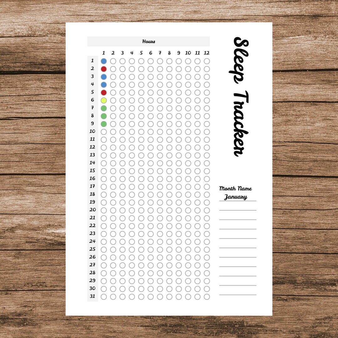 Yearly Sleep Tracker Printable – A4/A5 Journal Page (digital Download ...