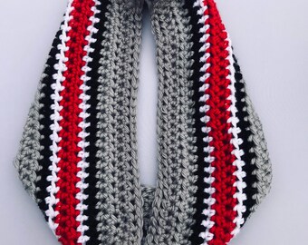 Ohio State Inspired Infinity scarf