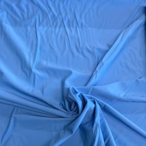 Blue Sky Matte Solid 4-Way Stretch Nylon Spandex Swimwear Fabric by the Meter