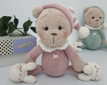 Teddybär, Gehäkeltes Bärenspielzeug, Stoffbär, Geschenk für Baby, Geburtstagsgeschenk, handgemachtes Kuscheltier