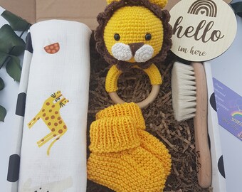 Welcome Baby Gift Set, Personalized Newborn Gift, Unisex Gift Box for Pregnant Sister, Organic & Natural Baby Shower Gift