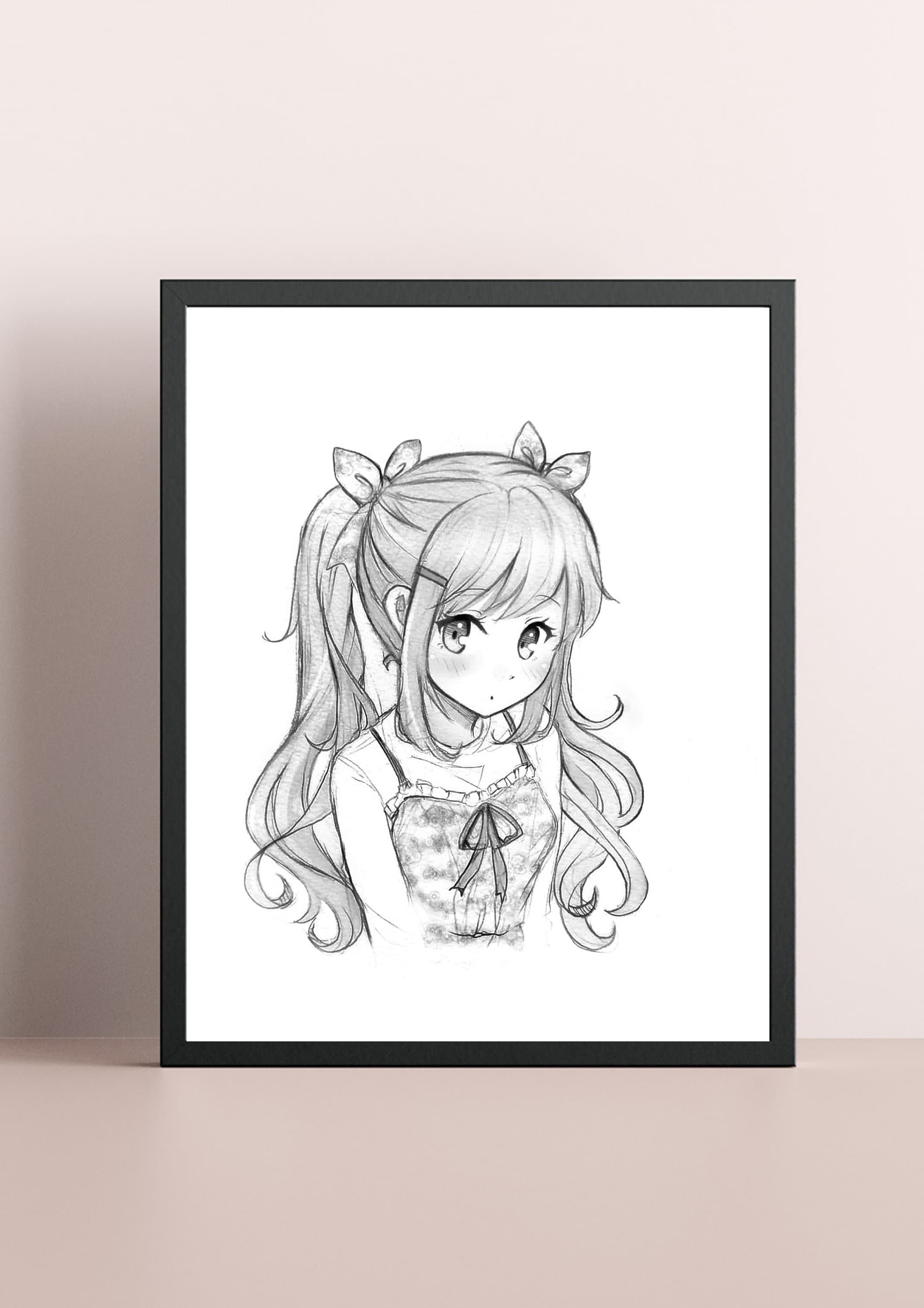 Anime Girl Drawing - Etsy New Zealand Anime Girl Drawing - Etsy New Zealand