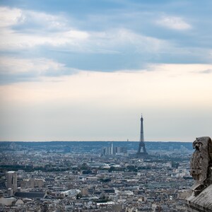 The Eiffel Tower from Sacred Coeur. Digital Photography, download, downloadable, Print at home, wall art, jpg. Paris, France, skyline