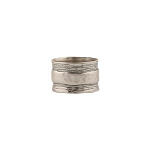 Sterling Silver Textured Band Handcrafted in Israel-Wide Silver Ring- Modern Design