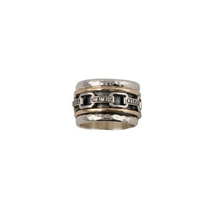 Handmade Meditation Ring Sterling Silver & Gold Meditation Spinner Ring – Handcrafted in Israel | Link Design
