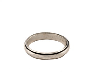 Unisex Sterling Silver Meditation Ring -Men's Wedding Band