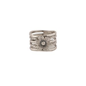 Handmade Sterling Silver Flower Ring – Artisan Jewelry from Israel