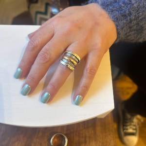 Statement Ring in Sterling Silver and Gold Handmade in Israel