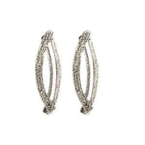 Handmade Israeli Jewelry. Textured Sterling Silver Earrings. Gift for Her. Artisan Earring.Funky Earrings
