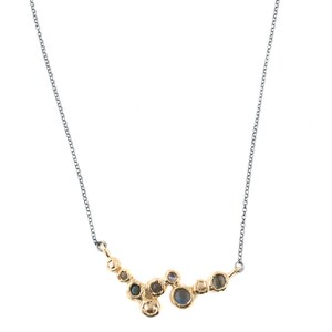 Labradorite Necklace. Gold Plated Sterling Silver Two Tone Necklace. Handmade Israeli Jewelry. Artisan Necklace. Gift for Her image 7