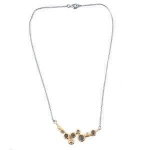 Labradorite Necklace. Gold Plated Sterling Silver Two Tone Necklace. Handmade Israeli Jewelry. Artisan Necklace. Gift for Her image 5