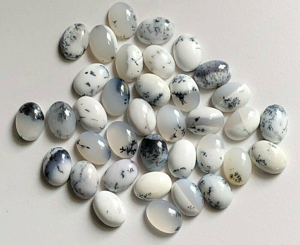 Lot Of 3x5mm To 8x10mm Natural Dendrite Opal Oval Cabochon Loose Gemstone Opal 