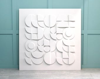 Geometric Acoustic 3D Wall Art – CNC MCM Sound Diffuser, Bauhaus