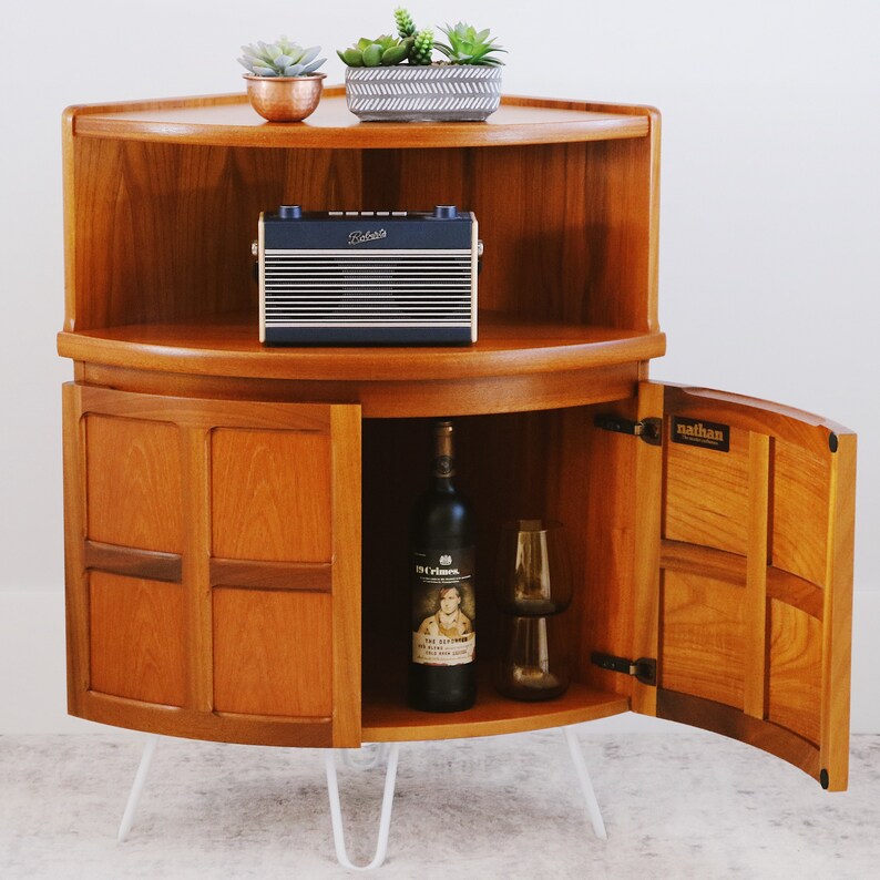 SOLD // Nathan Squares Curved Corner Drinks / Storage Etsy