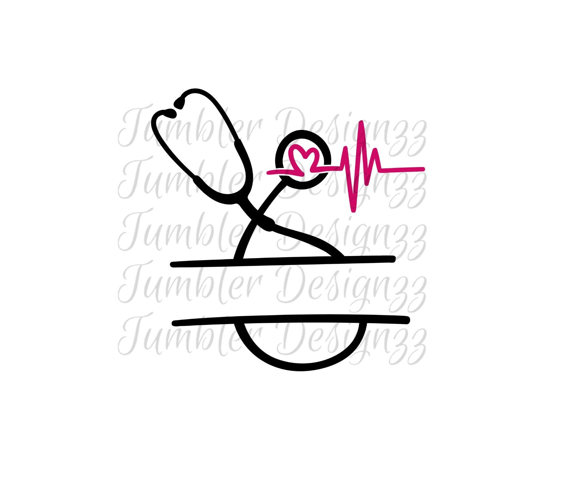 Stethoscope Heart Rhythm Heartbeat Nurse Doctor SVG Etsy