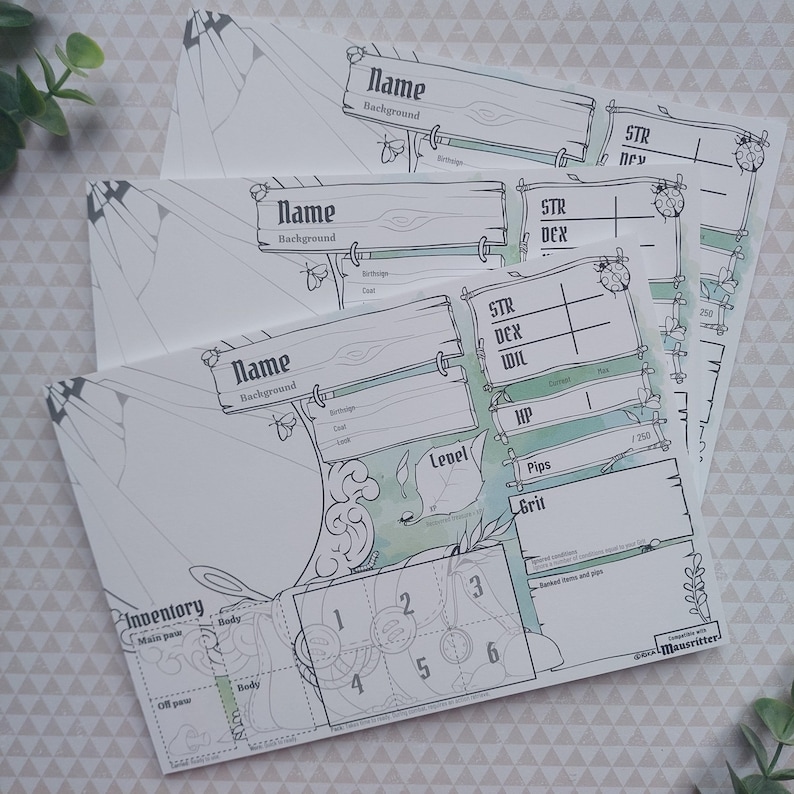 Knights Rampant Roster Sheet Mouse Knights - Character Sheets - Etsy