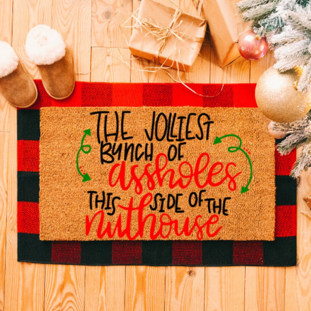 Jolliest Bunch Christmas Mat christmas Funny Doormat Etsy