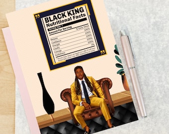 Journal Notebook, Empowering Notebook, Black Men Journal, Gifts For Him, Black Men Notebook, Dad Christmas Gift, Black King Journal