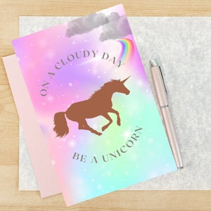 Cute Notebook, Unicorn Notebook, Spiral Notebook, Lined Journal, On A Cloudy Day Be A Unicorn, Unicorn Gifts