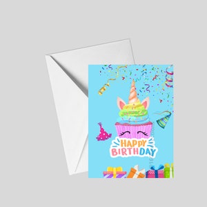 Einhorn-Geburtstagskarte, magischer Einhorn-Geburtstag, seien Sie immer Sie selbst, es sei denn, Sie können ein Einhorn sein, süße Einhorn-Karte, Regenbogen-Karte