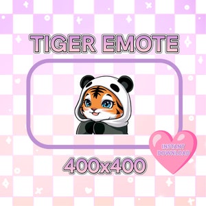 Cute Kawaii Tiger Cat Twitch Subscriber Discord Chat Emotes Streamer High Quality Twitch/Discord/Youtube 400x400 Emote & Sticker